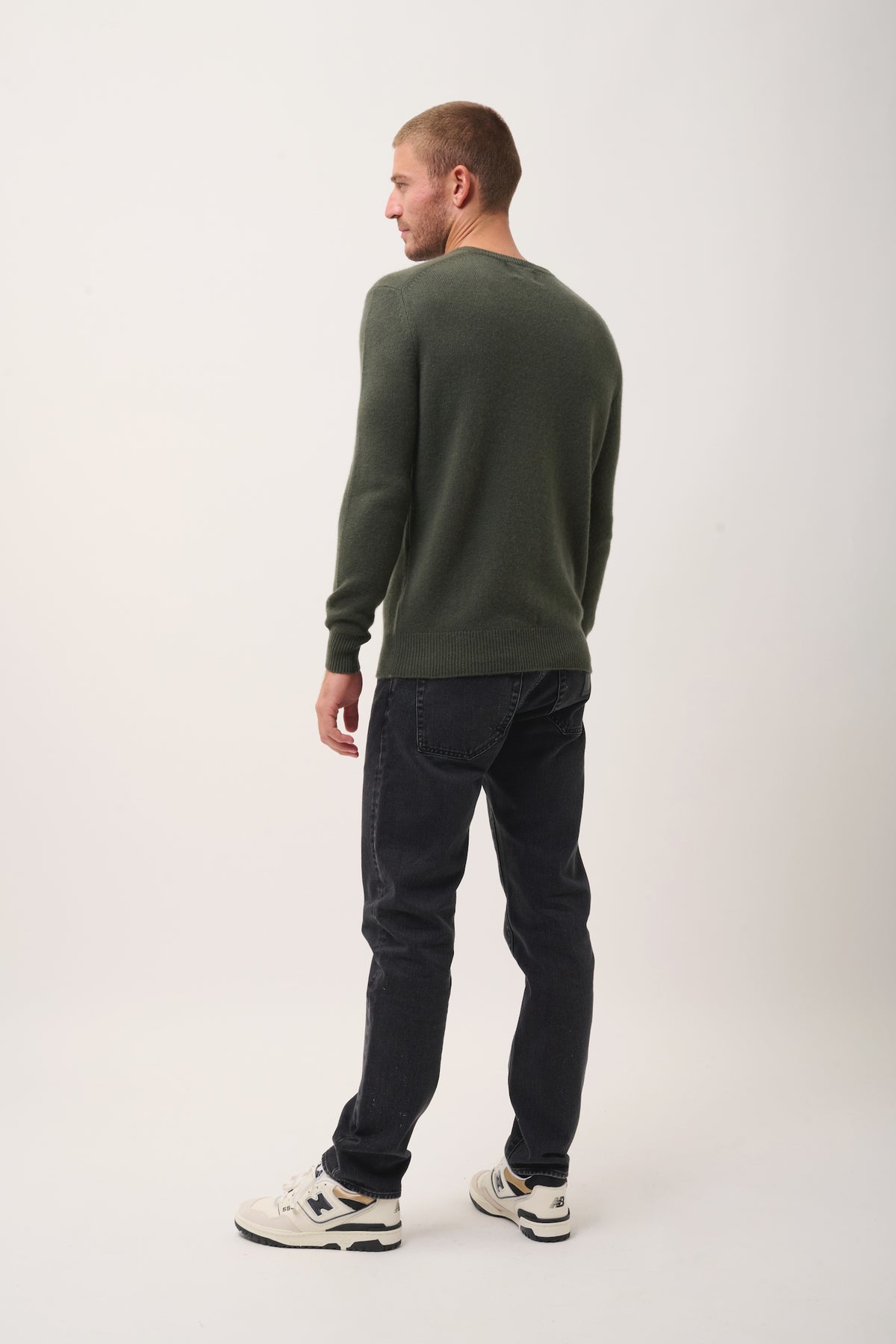 Pull Col V 4 Fils - Nathan - Kaki
