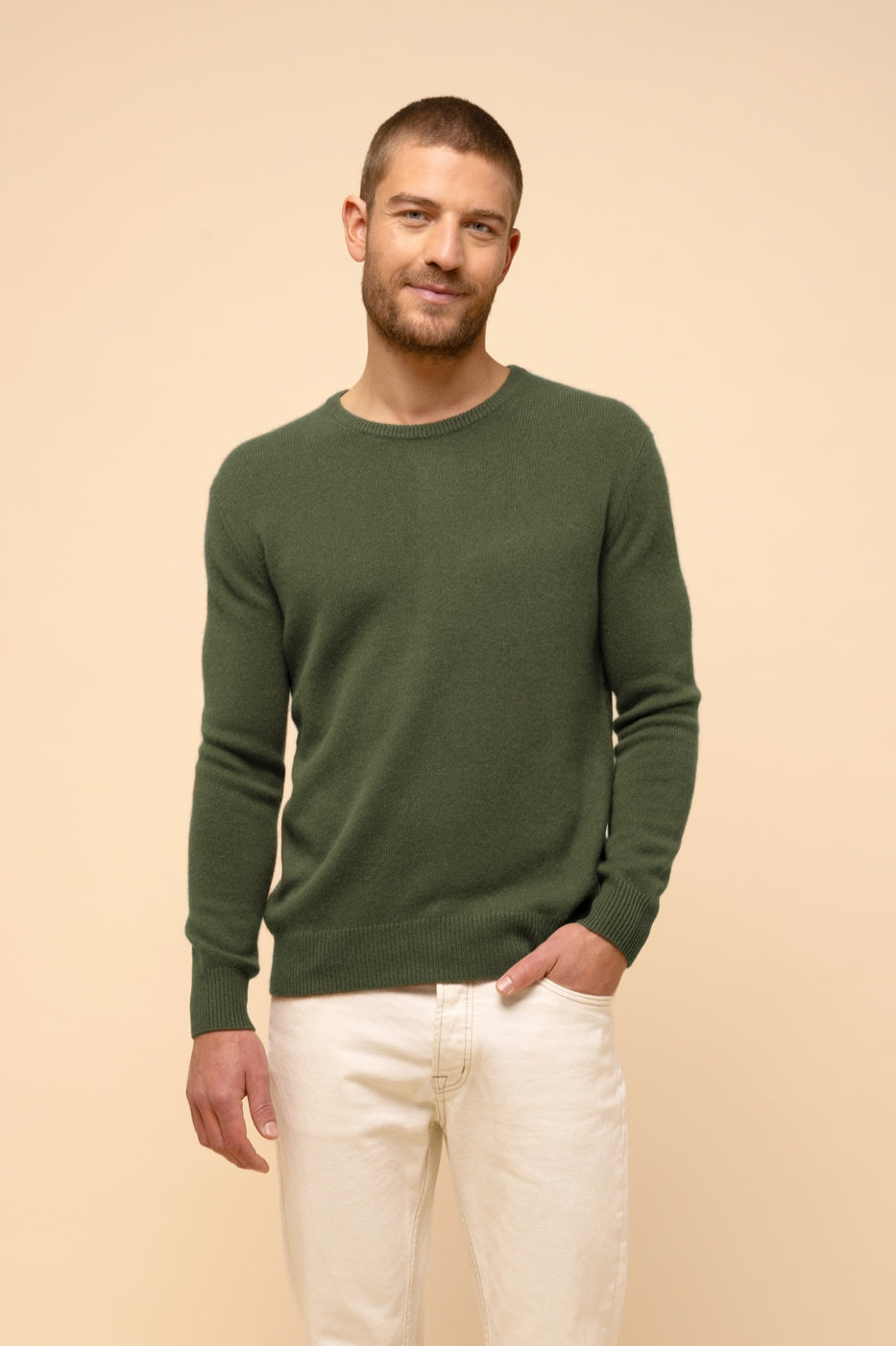 Rundhals-Pullover 4-fädig - Gabin - Khaki