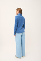Jersey Cuello Vuelto 4 Cabos June - 100% Cachemira 4 Cabos - Azul Denim - Mujer