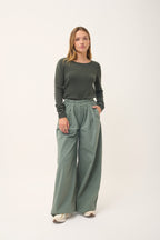 Pull Col Rond - Vivian - Kaki Chiné