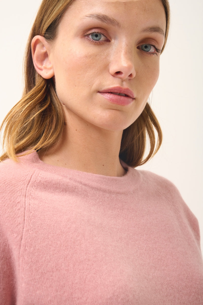 Jersey Cuello Redondo - Jane - Rosa Palo