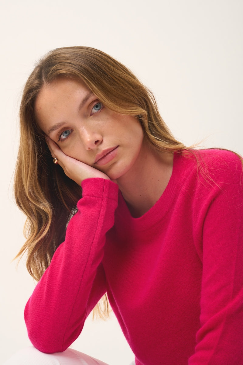 Jersey de Cuello Redondo - Jane - Fucsia