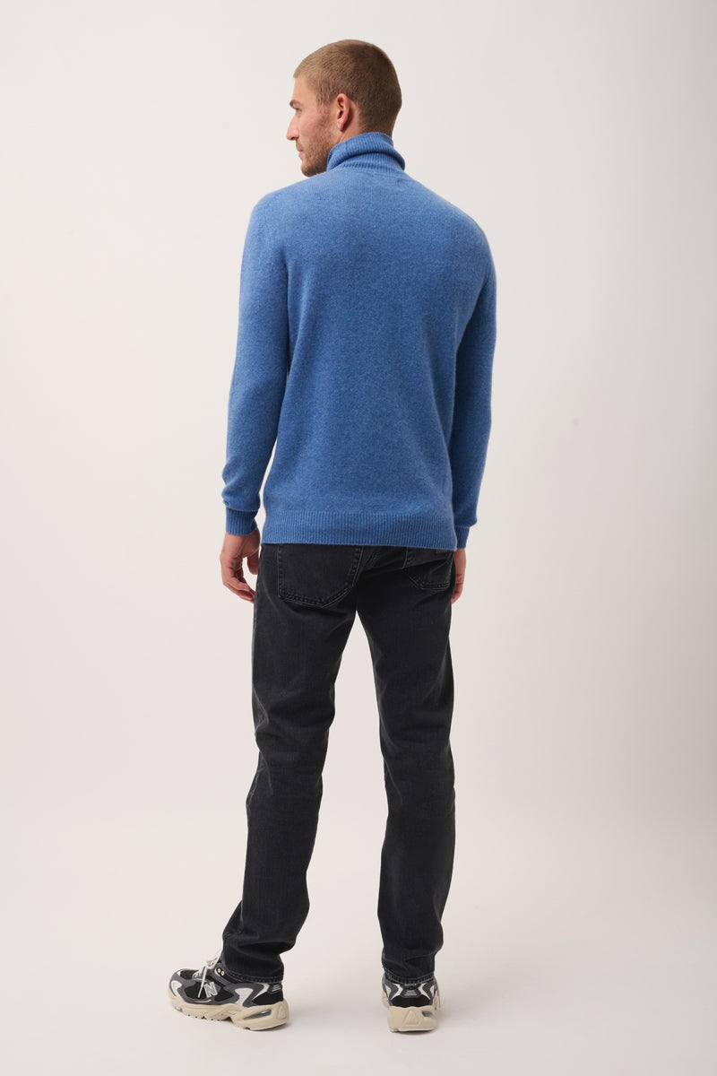 Pull Col Roulé 4 Fils - Sacha - Bleu Denim