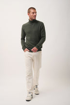 Just Cashmere - Rullekravebluse 4 tråde - Sacha - Kaki