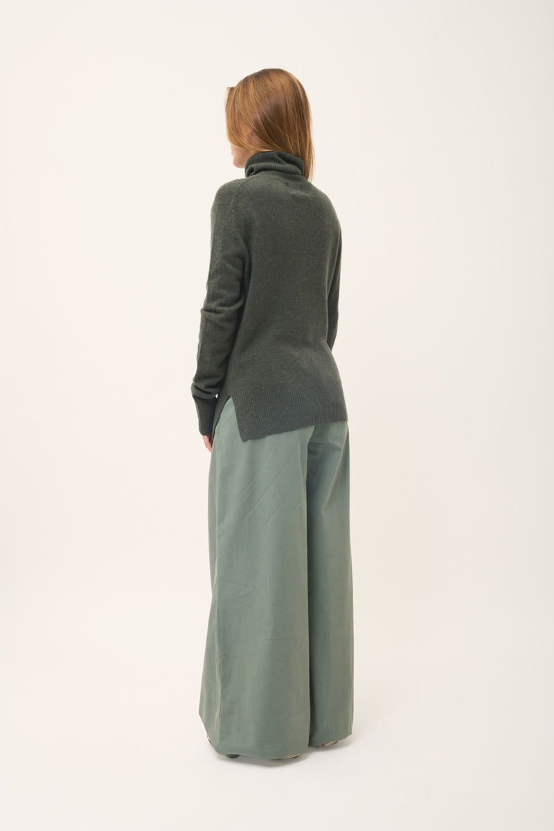 Jersey Cuello Vuelto - Lexie - Kaki Jaspeado