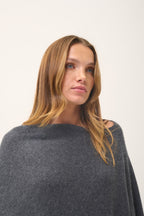 4-fädiger Poncho - Ashley - Anthrazit Meliert