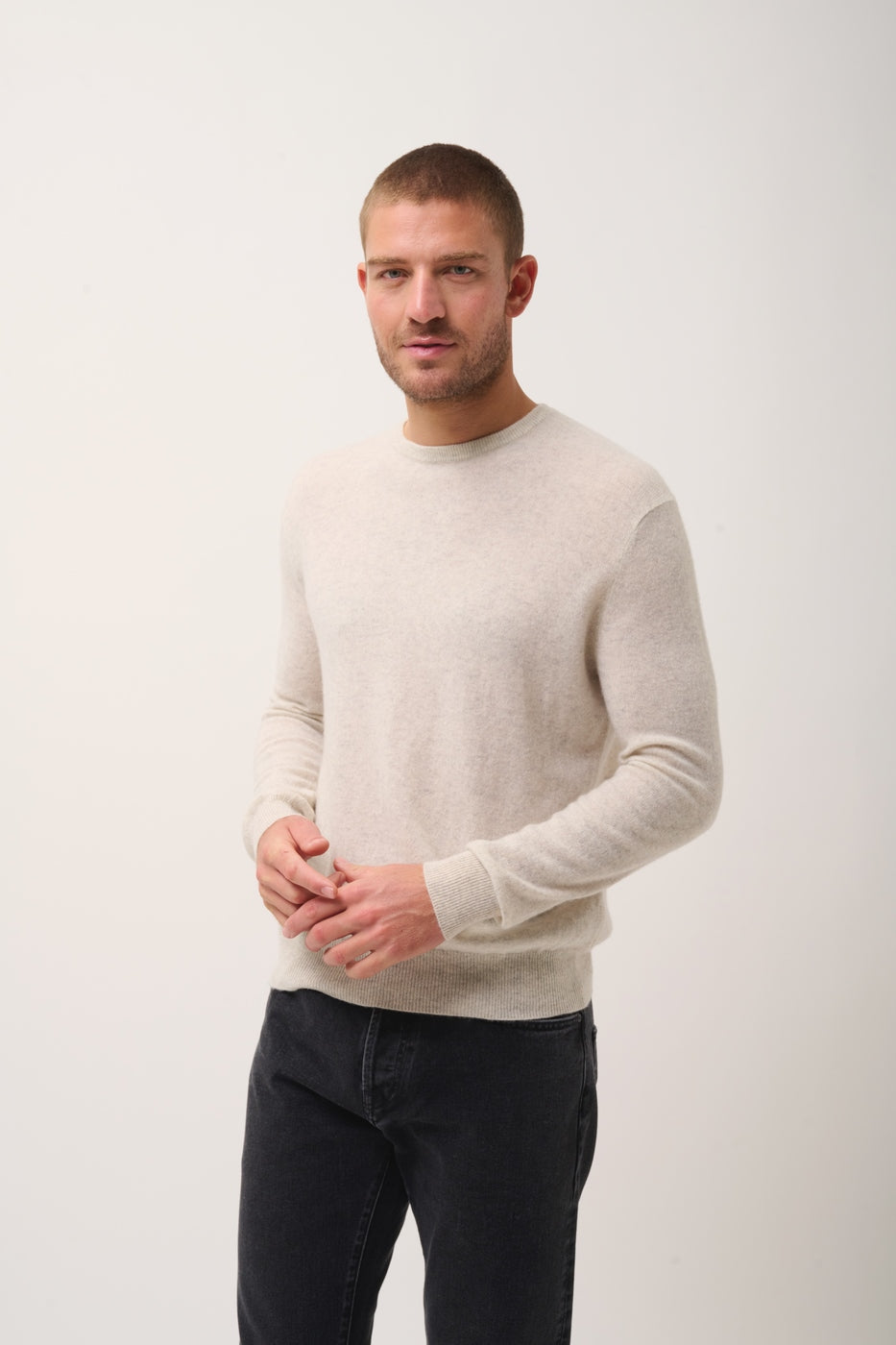 Maglione girocollo - Howard - Grigio perla mélange
