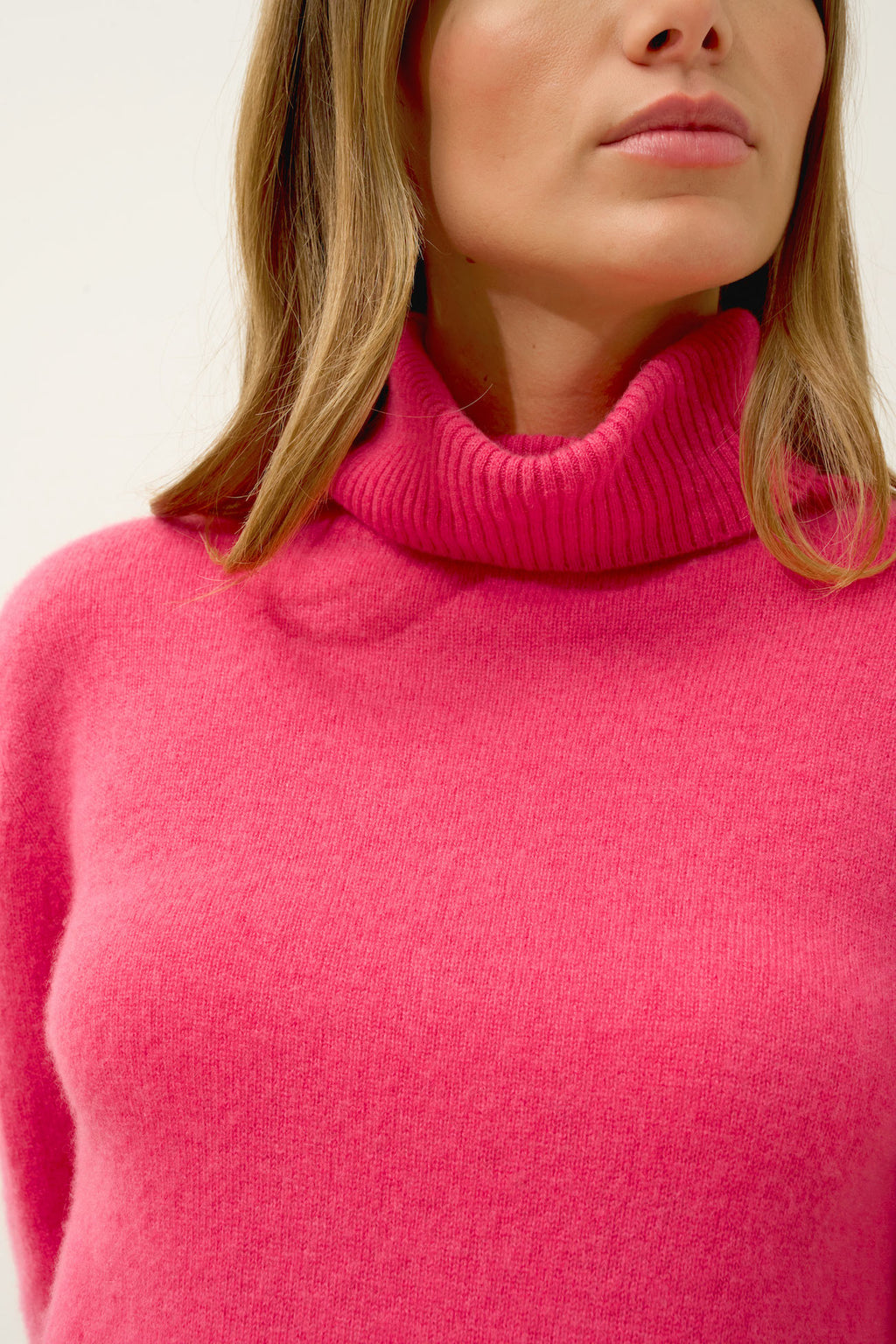 Pull Col Roulé - Lexie - Fraise