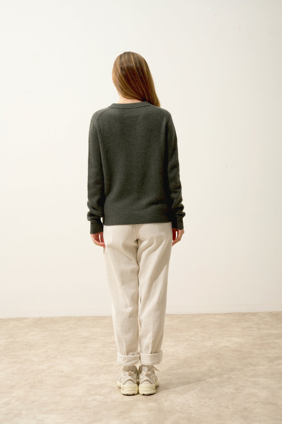 Pull Col Rond 4Fils - Lexini - Kaki Chiné