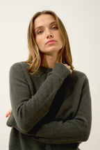 Pull Col Rond 4Fils - Lexini - Kaki Chiné
