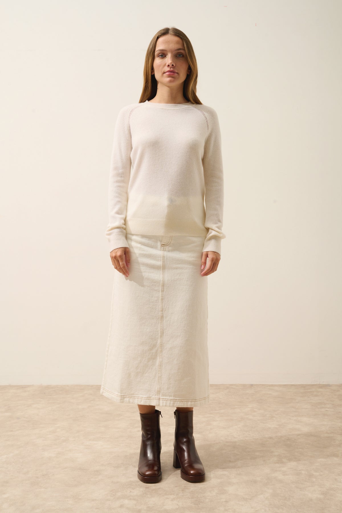 Pull Col Rond - Norena - Neige