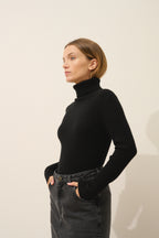 Pull Col Roulé - Miraya - Noir