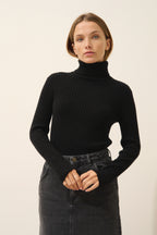 Pull Col Roulé - Miraya - Noir
