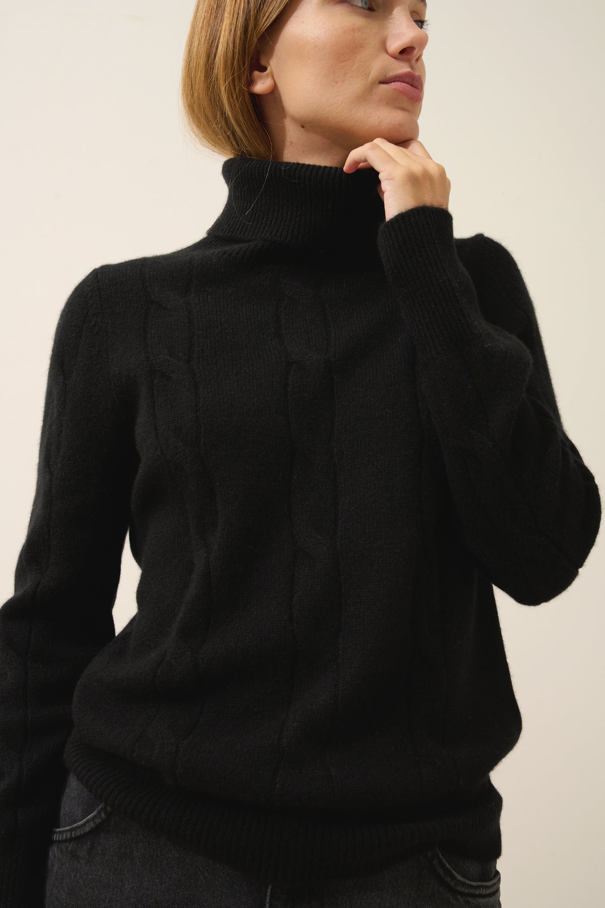Pull Col Roulé - Estelle - Noir