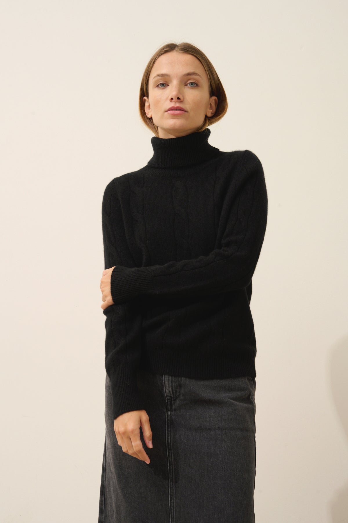Pull Col Roulé - Estelle - Noir