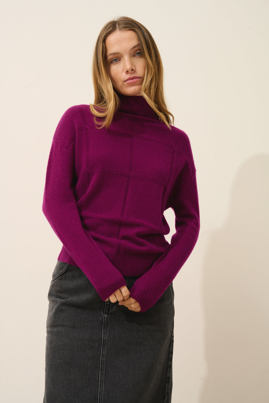 Pull Col Roulé - Loralia - Prune