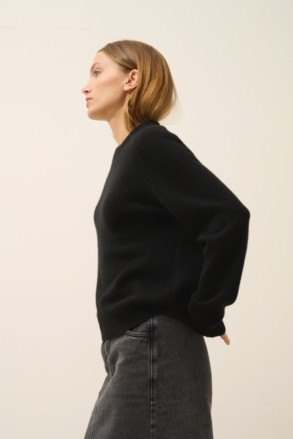 Pull Col Rond 4Fils - Lavinia - Noir