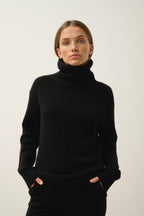 Rollkragenpullover 4-fädig - Iseria - Schwarz