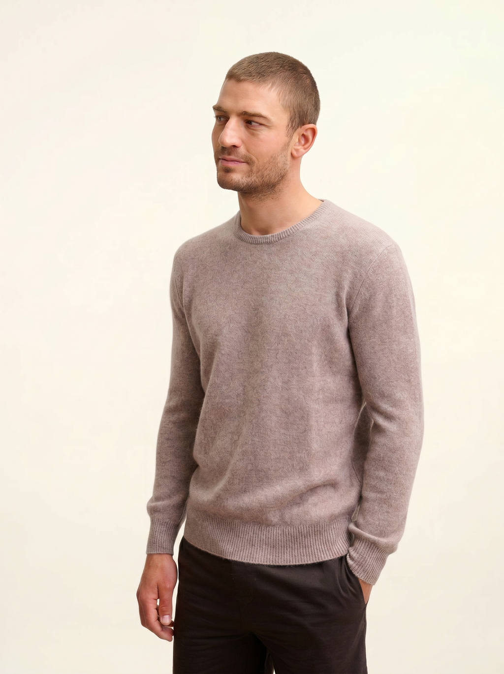 Maglione Girocollo 4 Fili Gabin - Caribou Chiné - Uomo