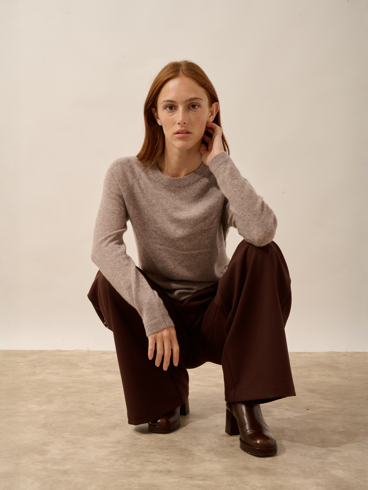 Maglione Girocollo Jane - Caribou Melange - Donna