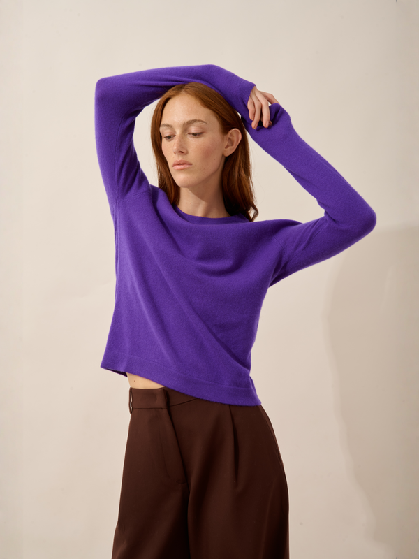 Pull Col Rond - Jane - Gentiane