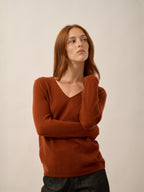 Maglione scollo a V Joan - Scoiattolo - Donna