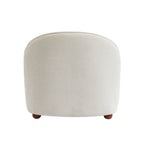 Judy - Armchairs - Chenille Fabric - Ecru Walnut-Stained Ball Feet