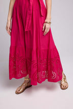 Vestido largo de manga corta - Rosa