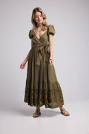 Robe Long Manches Courtes - Khaki