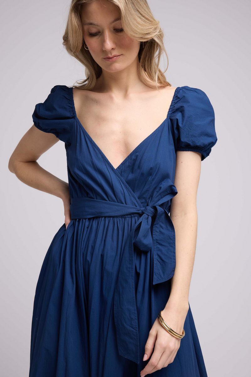 Robe Long Manches Courtes - Navy