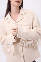 Chaqueta con flecos June - Beige - Mujer