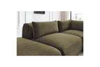 Jeanne - Canapé D'Angle Fixe Modulable - Tissu Velours Avec 2 Chauffeuses, 1 Angle Et 2 Poufs
