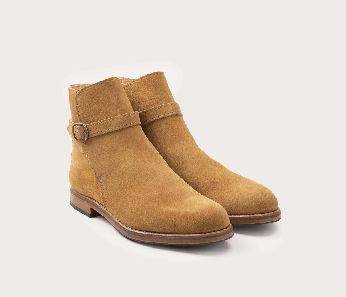 Bottines Jodhpur - Velours Havane - Homme