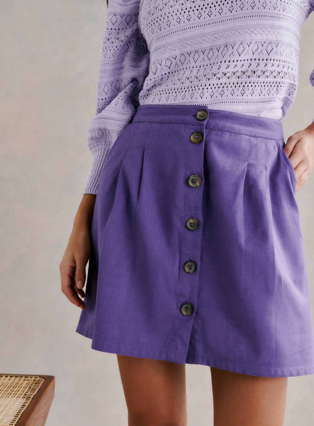 FALDA CORTA BOTONES JOHANNIE PETITE MENDIGOTE