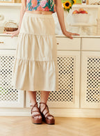 Joseline Denim Skirt - Ecru