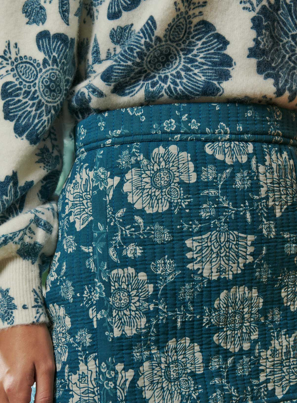 FALDA CORTA FLORES AZUL JUNIO PETITE MENDIGOTE