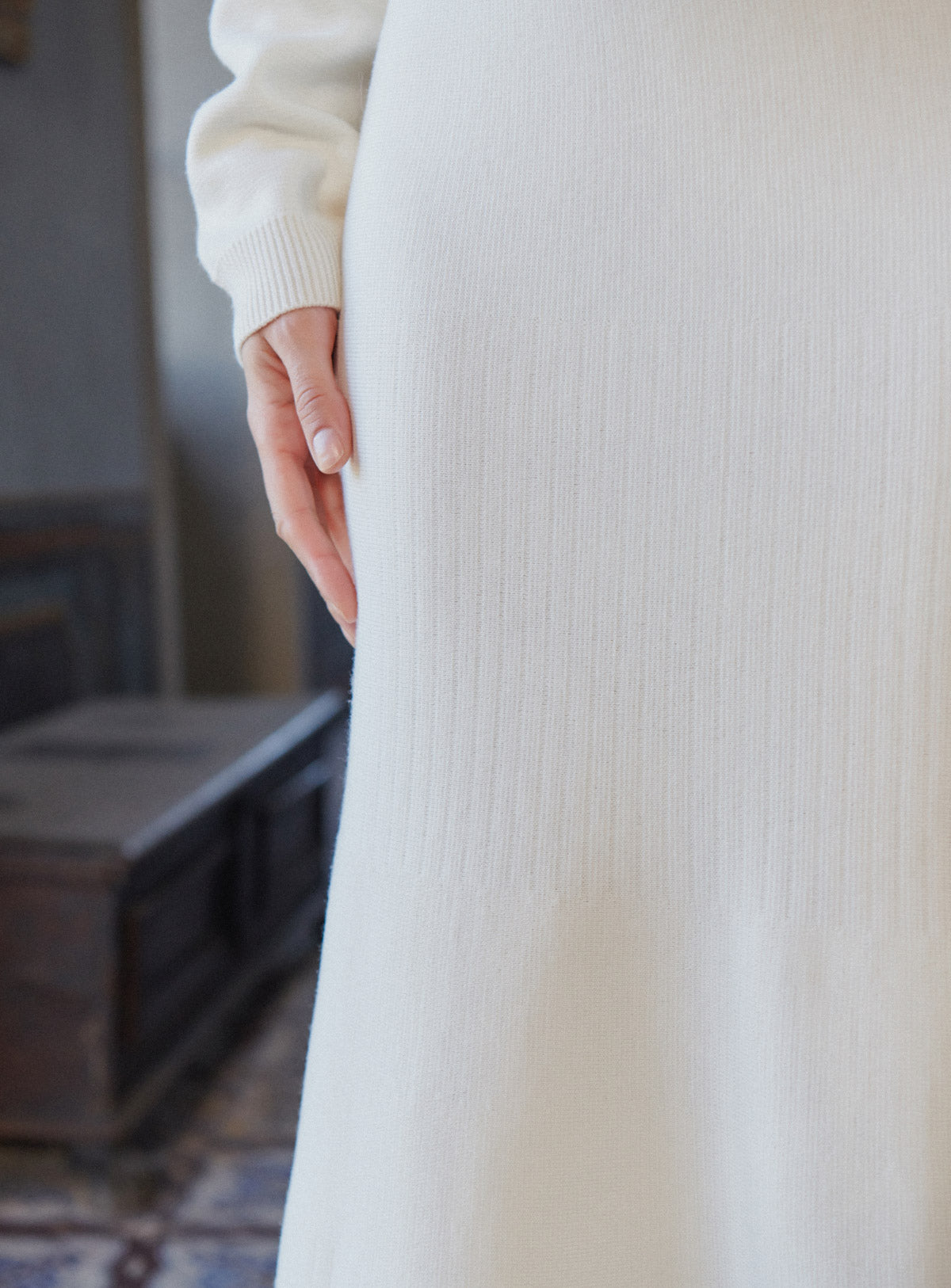 Jasmine Knitted Skirt - Ecru