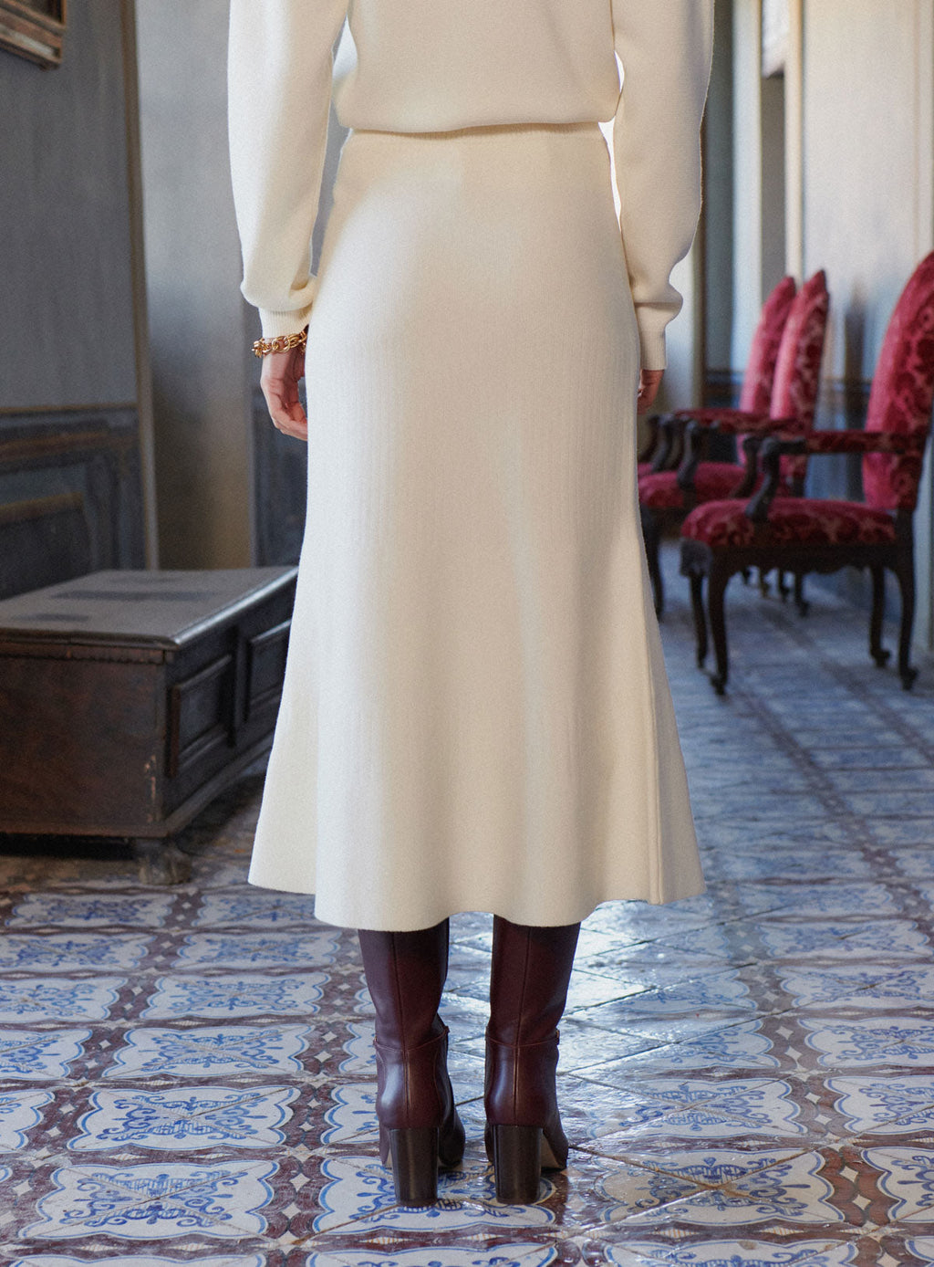 Jasmine Knitted Skirt - Ecru