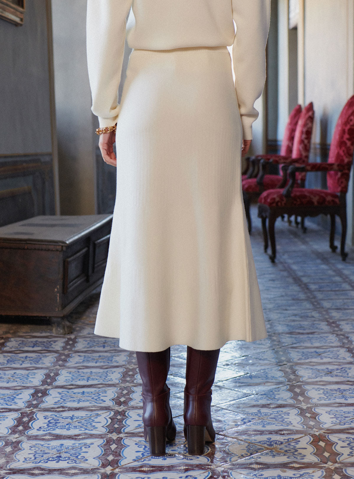 Jasmine Knitted Skirt - Ecru
