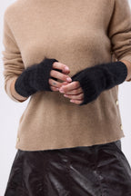 Manoplas – Cachemira cepillada Kael - Negro - Unisex
