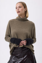 Manoplas – Cachemira cepillada Kael - Negro - Unisex