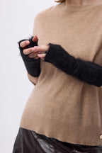 Manoplas – Cachemira cepillada Kael - Negro - Unisex
