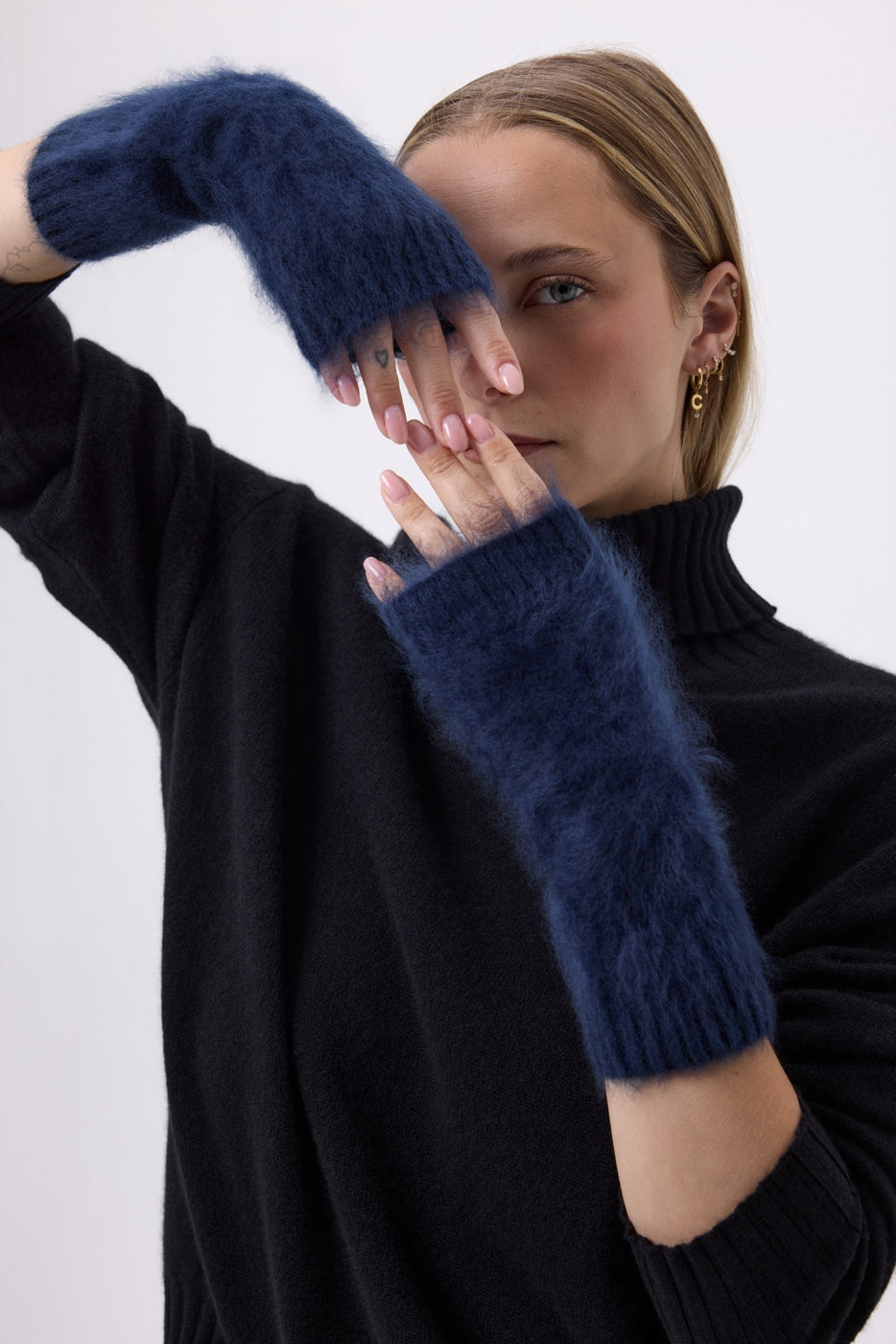 Mittens – Brushed Cashmere Kael - Marinblå - Unisex