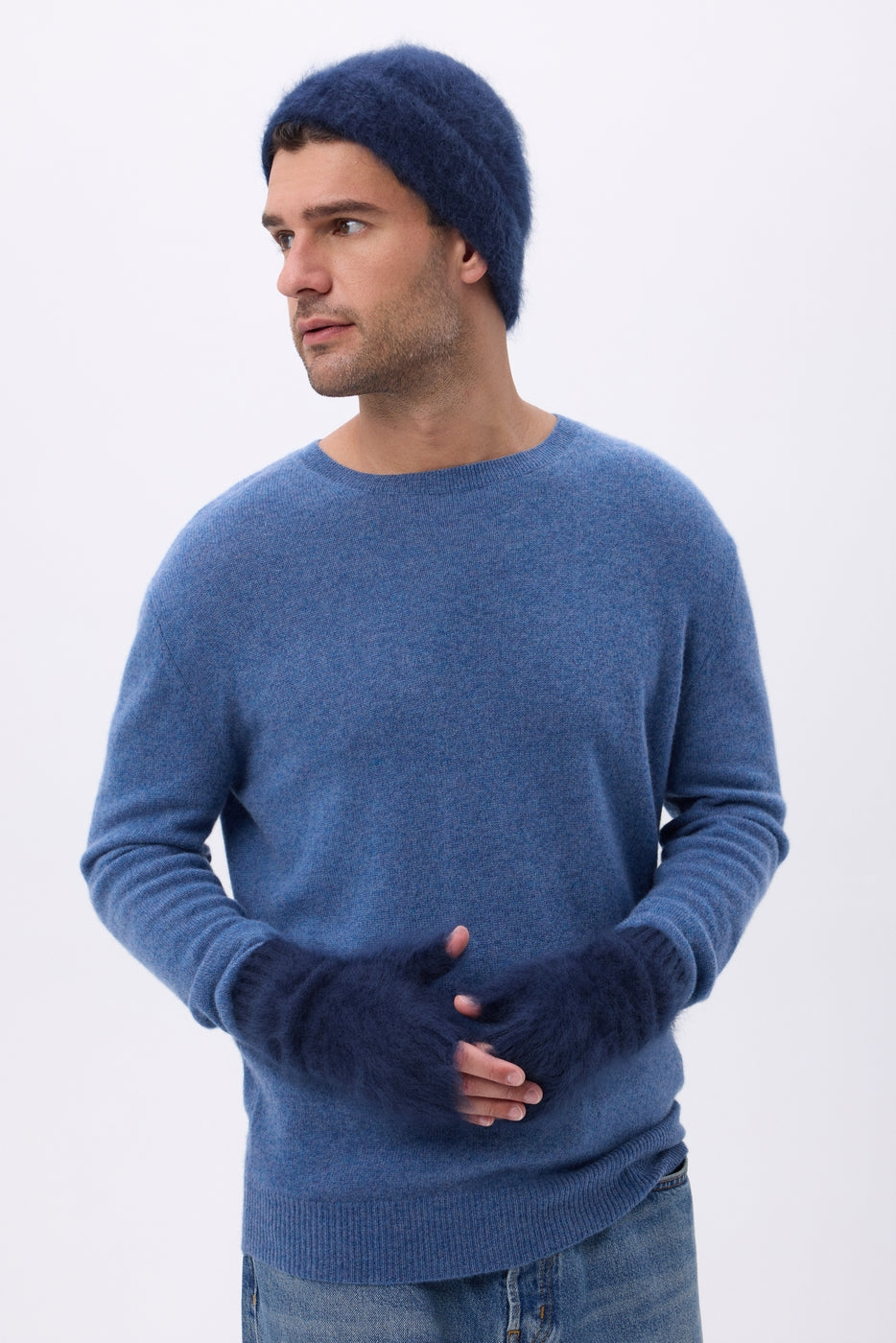 Mittens – Brushed Cashmere Kael - Marinblå - Unisex