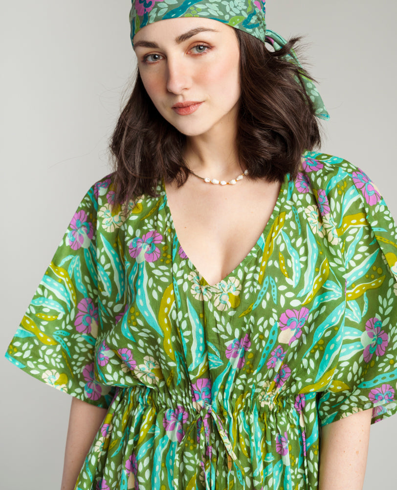 Vestido de playa kaftan - Allegria Green