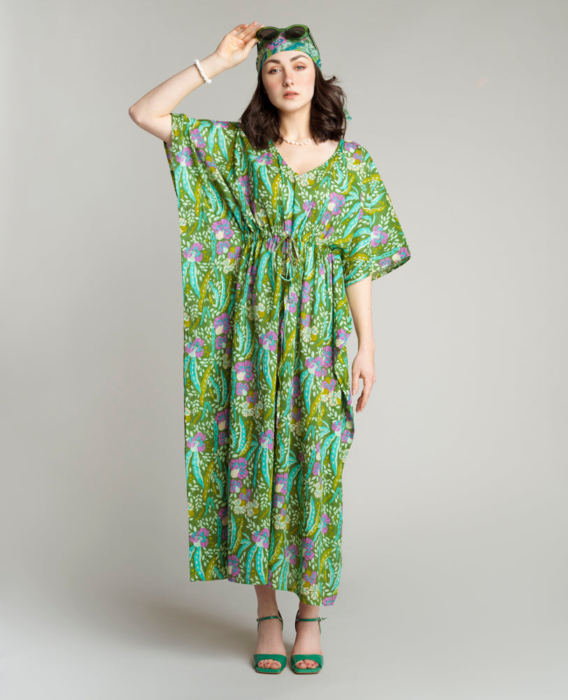 Vestido de playa kaftan - Allegria Green