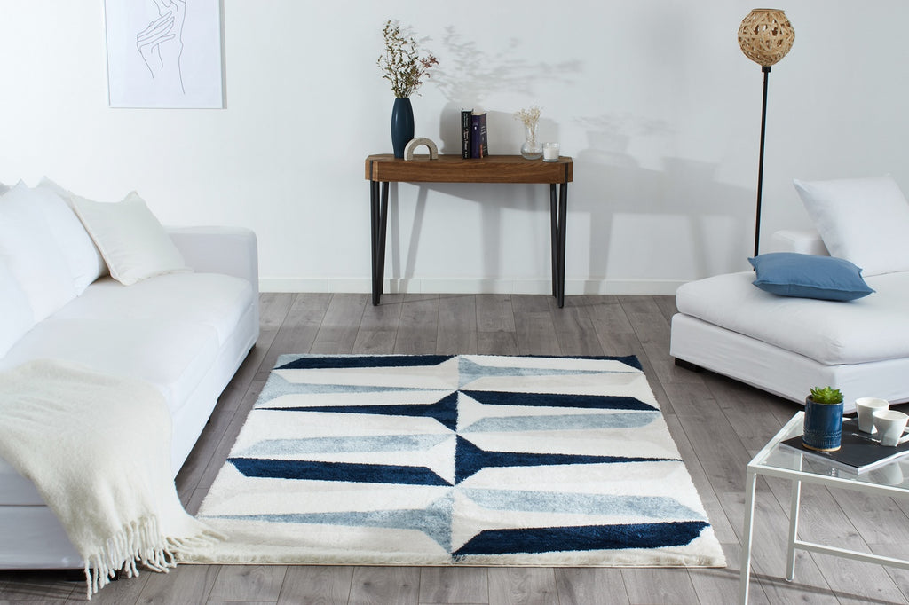 Karena 676 Soft Shaggy Rug - Blue