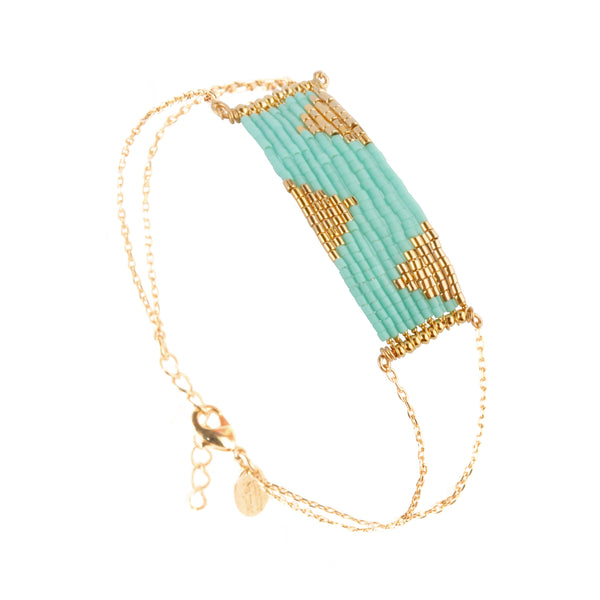 Aqua Gold Kara Bracelet