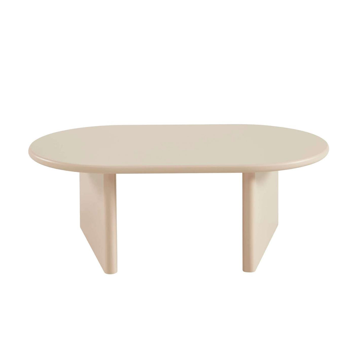 Karia - Table Basse Ovale - Effet Laqué - Beige