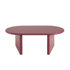 Karia - Table Basse Ovale - Effet Laqué - Bordeaux